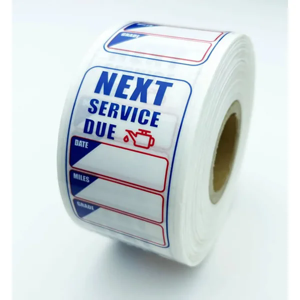 Custom Oil Change Stickers